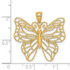 14k Yellow Gold Polished Large Butterfly Pendant