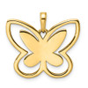 14k Yellow Gold and White Rhodium Diamond-cut Butterfly Pendant M2967