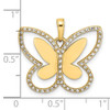 14k Yellow Gold and White Rhodium Diamond-cut Butterfly Pendant M2967