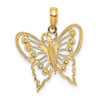 14k Yellow Gold Cut-Out Butterfly Pendant K6556