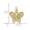 10k Yellow Gold Polished Butterfly Pendant