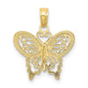 10k Yellow Gold Polished Butterfly Pendant