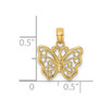 14k Yellow Gold Cut-Out Small Butterfly Pendant