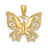 14k Yellow Gold Polished Butterfly Pendant