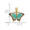 14k Yellow Gold Small w/Stained Glass Wings Butterfly Pendant