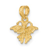 14k Yellow Gold Textured Mini Butterfly Pendant