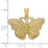 14k Yellow Gold 2-D Textured Butterfly Pendant