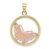 10K Two-tone Gold w/White Rhodium Butterfly Pendant