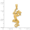 14k Yellow Gold Polished Panther Pendant