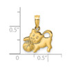 14k Yellow Gold 3-D Polished Kitten Pendant