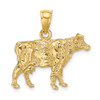 14k Yellow Gold 3-D Cow Pendant