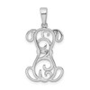 Sterling Silver Rhodium Plated Dog Pendant