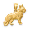 Mens 14k Yellow Gold Diamond-Cut German Shepard Pendant