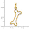 14k Yellow Gold Cut-Out and Polished Dog Bone Pendant