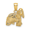 14k Yellow Gold 2-D Cocker Spaniel Dog Pendant