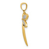 14k Yellow Gold with Rhodium Dragonfly Pendant C3464