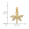 14k Yellow Gold 2-D Mini Dragonfly w/Cut-Out Wings Pendant