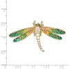 14k Yellow Gold Multi-Color Enamel Dragonfly Pendant