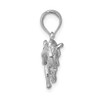 14k White Gold Polished 3-D Elephant Pendant