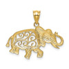 14k Yellow Gold Filigree Elephant Pendant