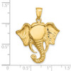 14k Yellow Gold 2-D Elephant Head w/Twisted Trunk Pendant