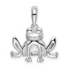 Sterling Silver Polished/Textured Sitting Frog Pendant