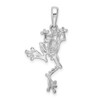 Sterling Silver Polished Jumping Frog Pendant QC9928