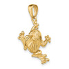 14k Yellow Gold Solid Polished 3-D Moveable Frog Pendant