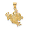 14k Yellow Gold 2-D Frog Sitting Pendant