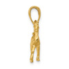 14k Yellow Gold Solid Polished 3-D Horse Pendant