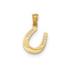 14k Yellow Gold Polished Horseshoe Pendant