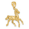 14k Yellow Gold 3-D Horse Trotting Pendant