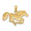 14k Yellow Gold Running Horse Pendant