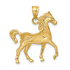 14k Yellow Gold 2-D Polished Horse Pendant K6508