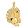 14k Yellow Gold Horse Head Profile w/Long Mane Pendant