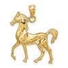 14k Yellow Gold 3-D Polished Horse Pendant