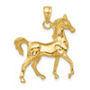 14k Yellow Gold 3-D Polished Horse Pendant