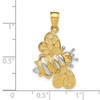 14k Yellow Gold And Rhodium 3-D Bumblebee Pendant
