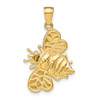 14k Yellow Gold And Rhodium 3-D Bumblebee Pendant