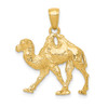 14k Yellow Gold 3D Camel Pendant