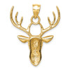 14k Yellow Gold Polished Deer Head Pendant D4596