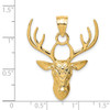 14k Yellow Gold Polished Deer Head Pendant D4596