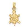 10k Yellow Gold 3-D Polished Land Turtle Pendant