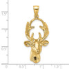 14k Yellow Gold 3-D Deer Head Pendant K6568