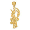 14k Yellow Gold 3-D Deer Head Pendant K6568