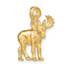 14k Yellow Gold 3-D Textured Moose Pendant K6606