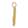 14k Yellow Gold 2-D Textured Sitting Squirrel Pendant