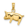 14k Yellow Gold 3-D Polished Pig With Curly Tail Pendant