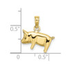 10k Yellow Gold 3-D Polished Pig With Curly Tail Pendant