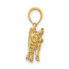 14k Yellow Gold 3-D Textured Farm Pig Pendant